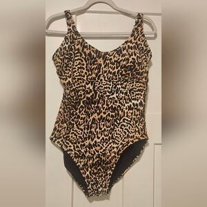 Calvin Klein Leopard Print One Piece Swimsuit